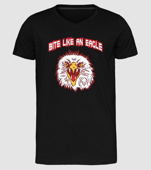 bite like an eagle cobra kai model negru pe tricou