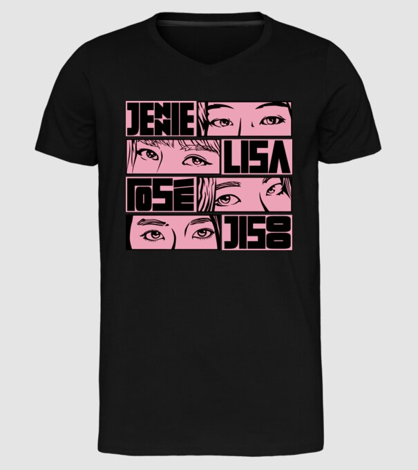 BlackPink manga model negru pe tricou