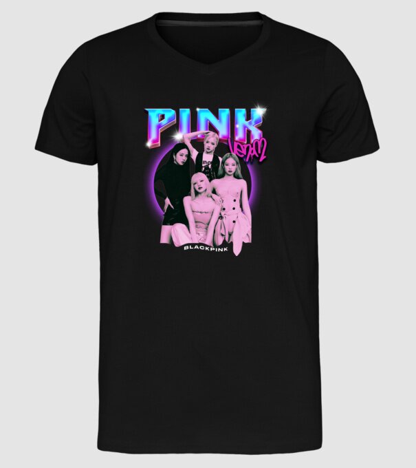 BLACKPINK pink venom model negru pe tricou