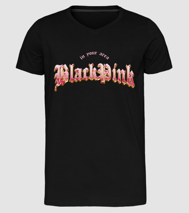 BLACPINK in your area model negru pe tricou