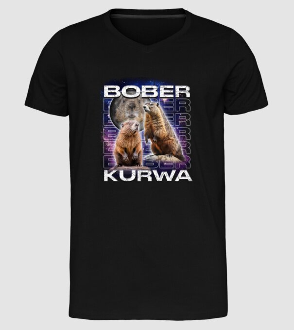 Bóber Kurwa universe model negru pe tricou