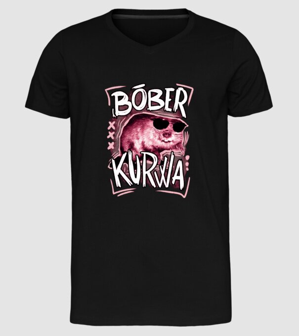 Bóber wtf model negru pe tricou
