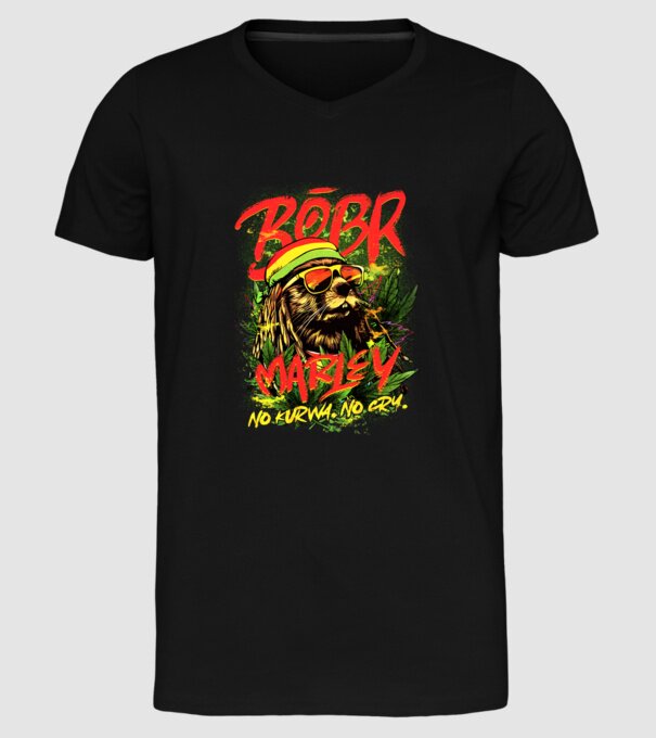 BÓBR MARLEY model negru pe tricou