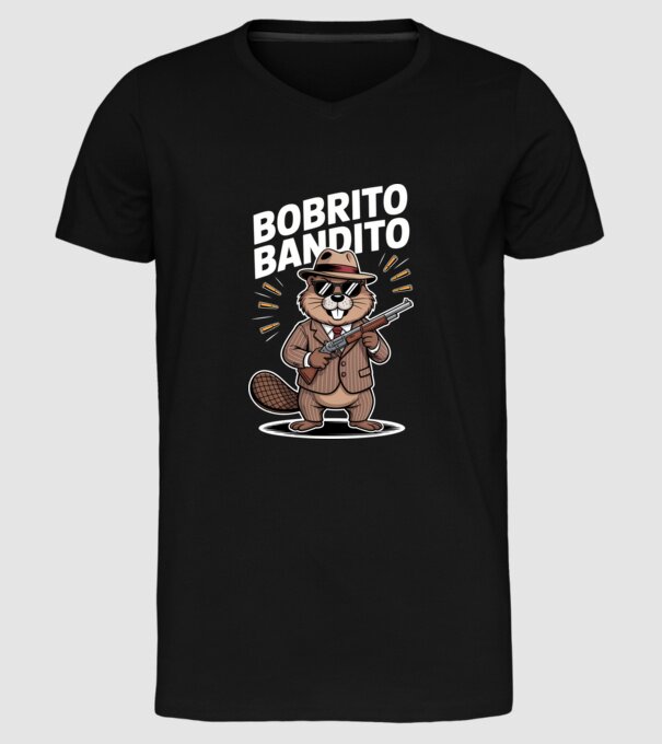 Bobrito Bandito model negru pe tricou
