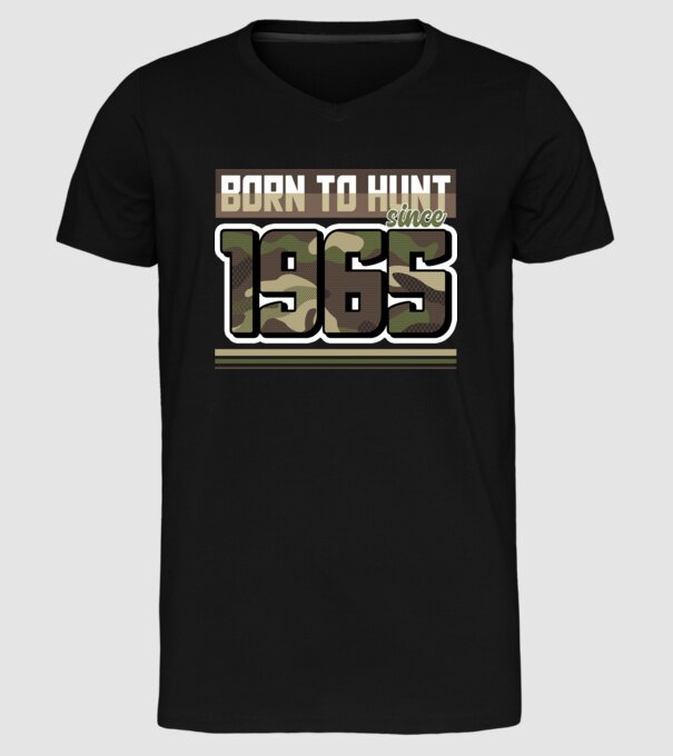 Born to hunt since 1965 model negru pe tricou