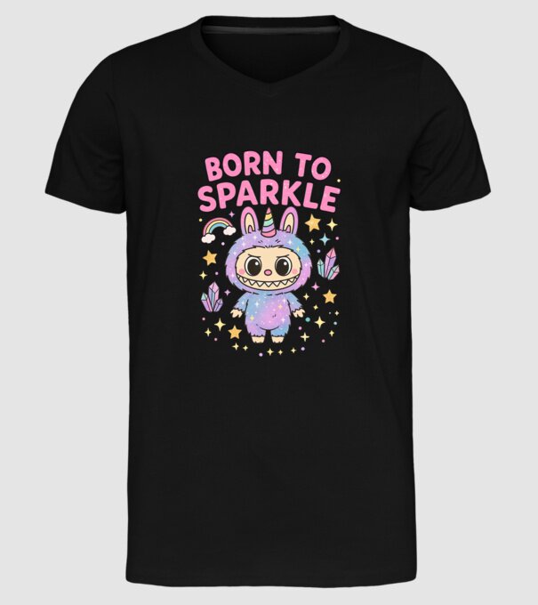 Born to sparkle model negru pe tricou