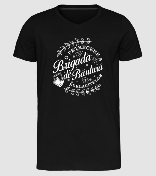 Brigada de băutură model negru pe tricou