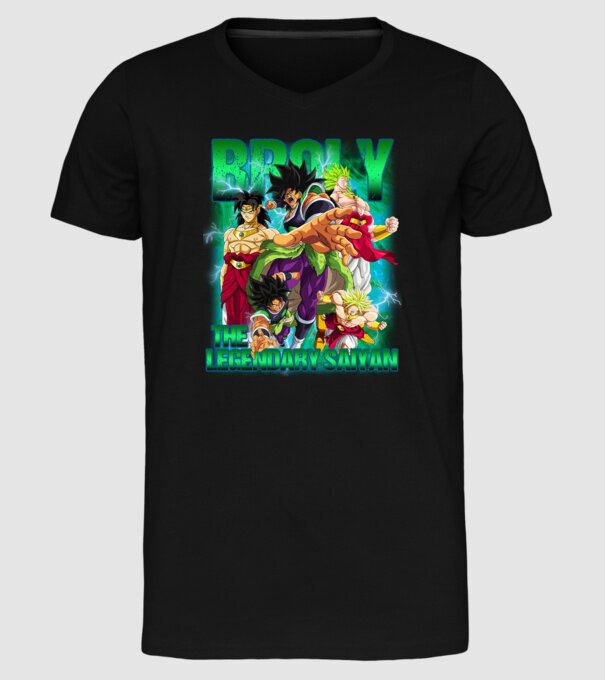 broly dragonball model negru pe tricou