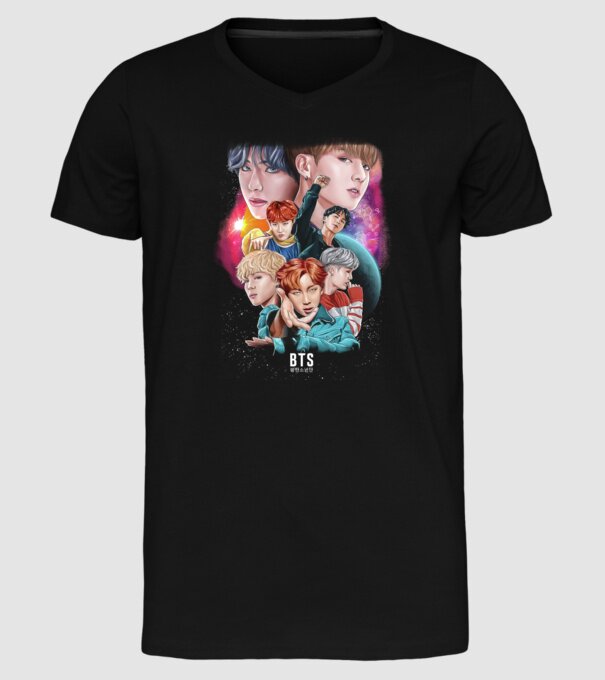 BTS POSTER model negru pe tricou