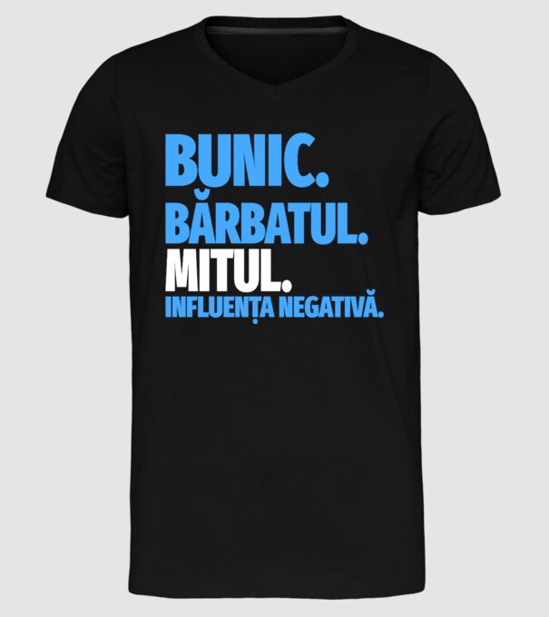 Bunic model negru pe tricou