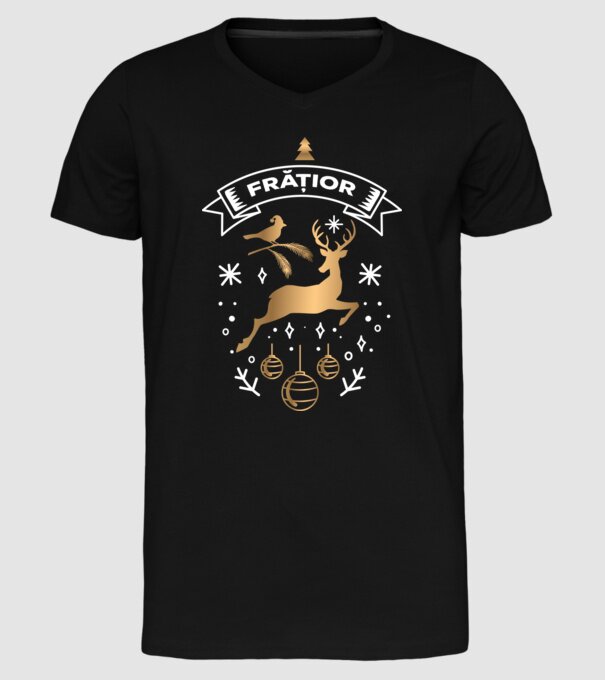 frățior christmas model negru pe tricou