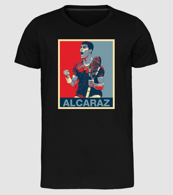 Carlos Alcaraz model negru pe tricou