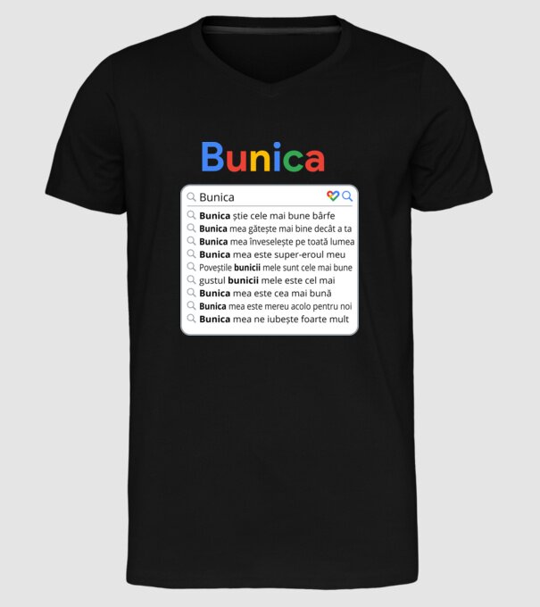 căutare Google Bunica model negru pe tricou