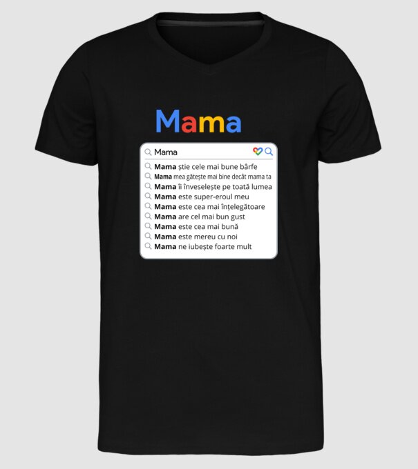 căutare Google Mama model negru pe tricou