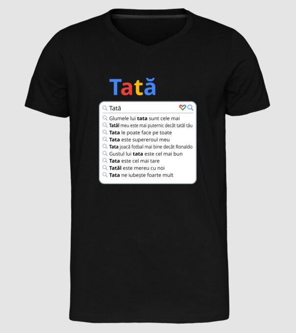 căutare Google Tată model negru pe tricou