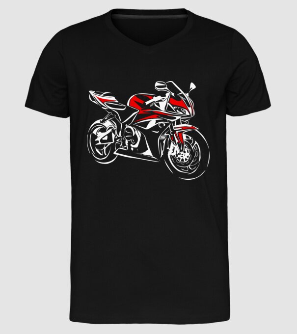 CBR600rr model negru pe tricou