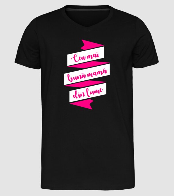 Cea mai bună mamă din lume model negru pe tricou