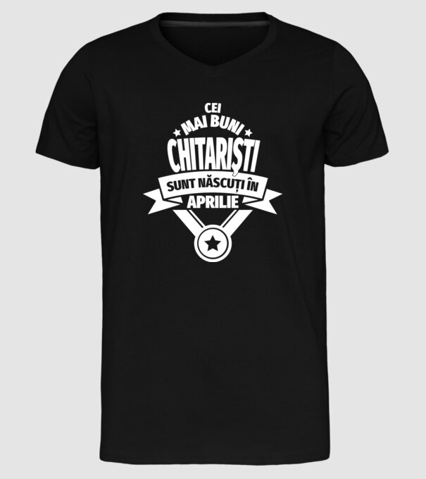 Cei mai buni chitariști sunt născuți în aprilie model negru pe tricou