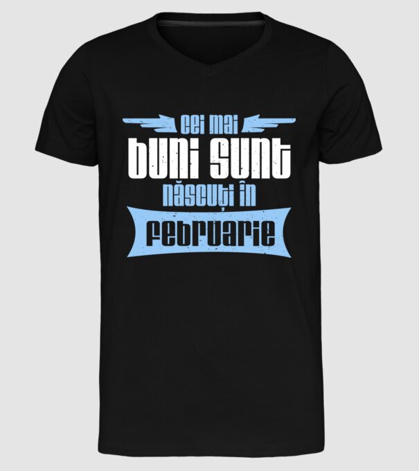 Cei mai buni sunt născuți în februarie model negru pe tricou