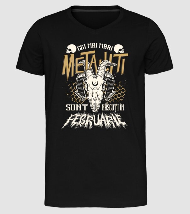 Cei mai mari metaliști sunt născuți în februarie. model negru pe tricou