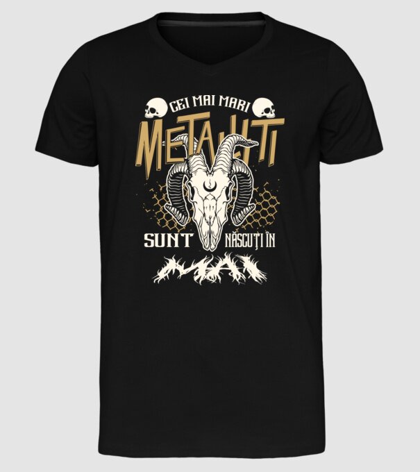 Cei mai mari metaliști sunt născuți în mai. model negru pe tricou