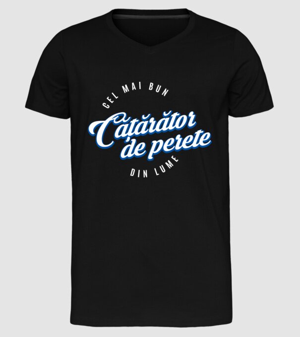Cel mai bun cățărător de perete din lume model negru pe tricou