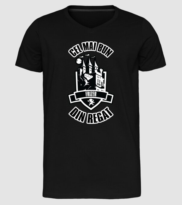 Cel mai bun frizer din regat model negru pe tricou