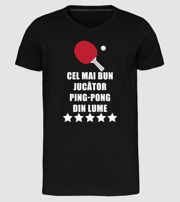 cel mai bun jucător ping-pong din lume model negru pe tricou