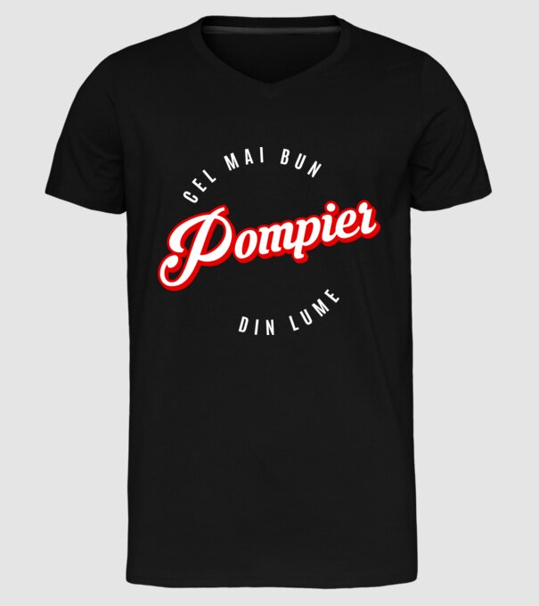 Cel mai bun POMPIER din lume model negru pe tricou