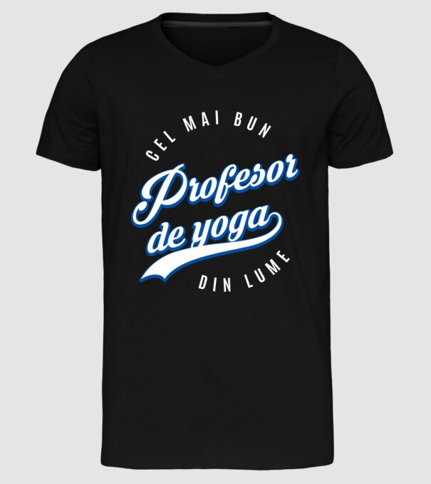 cel mai bun profesor de yoga din lume model negru pe tricou