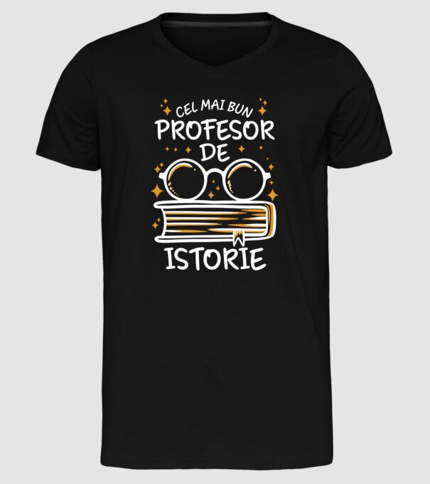 Cel mai bun profesor istorie model negru pe tricou