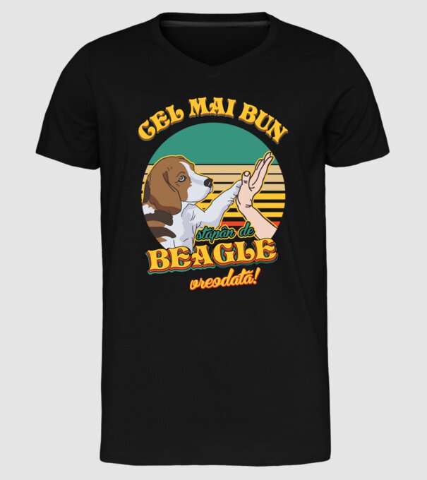 Cel mai bun stăpân de beagle vreodată! model negru pe tricou