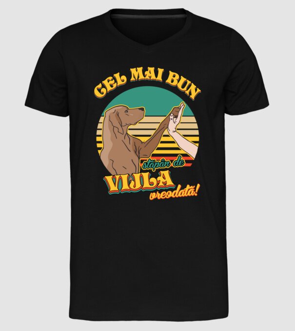 Cel mai bun stăpân de vijla vreodată! model negru pe tricou