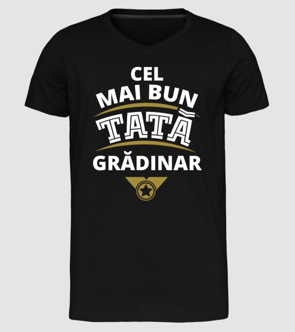 cel mai bun tată grădinar model negru pe tricou