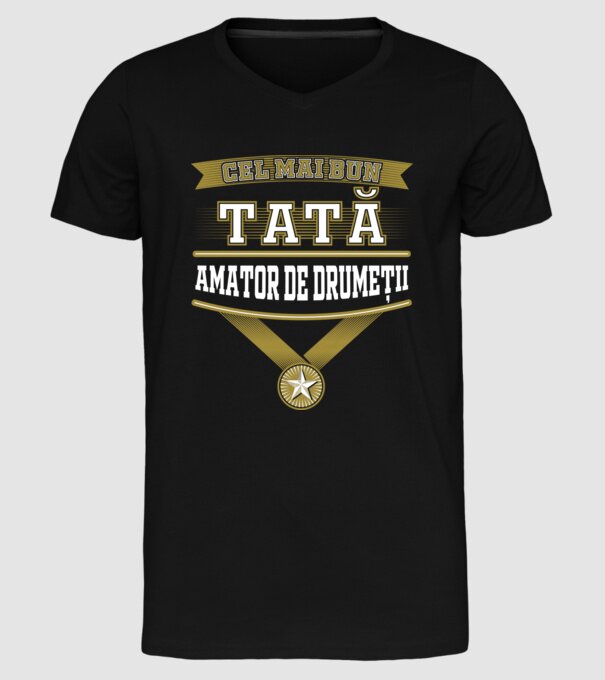 Cel mai bun tată amator de drumeții model negru pe tricou