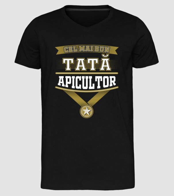 CEL MAI BUN Tată Apicultor model negru pe tricou
