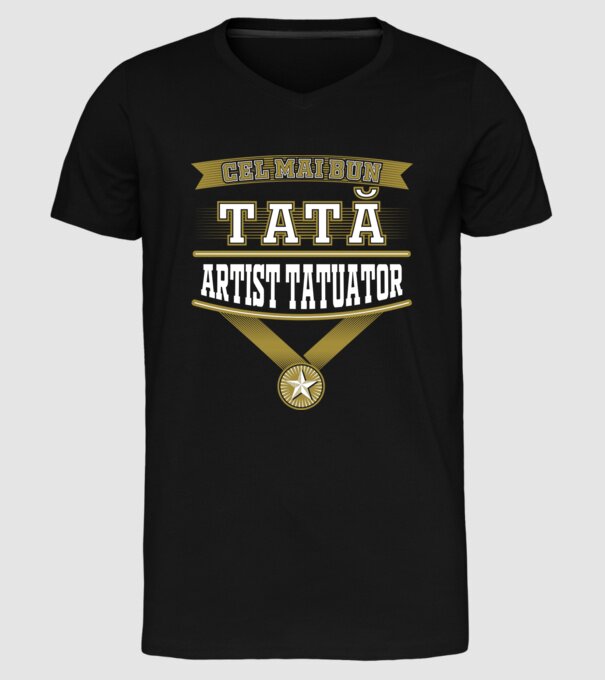 Cel mai bun tată artist tatuator model negru pe tricou