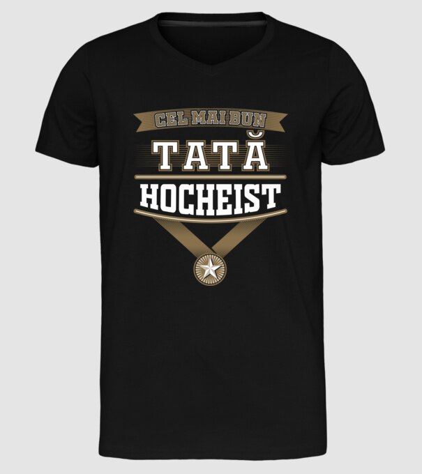 Cel mai bun tată hocheist model negru pe tricou