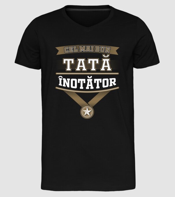 Cel mai bun tată înotător model negru pe tricou