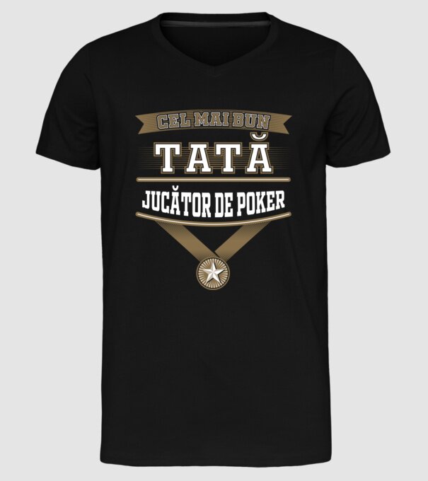 Cel mai bun tată jucător de poker model negru pe tricou