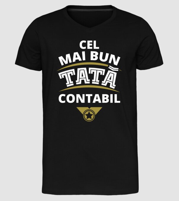 Cel mai bun tată contabil model negru pe tricou