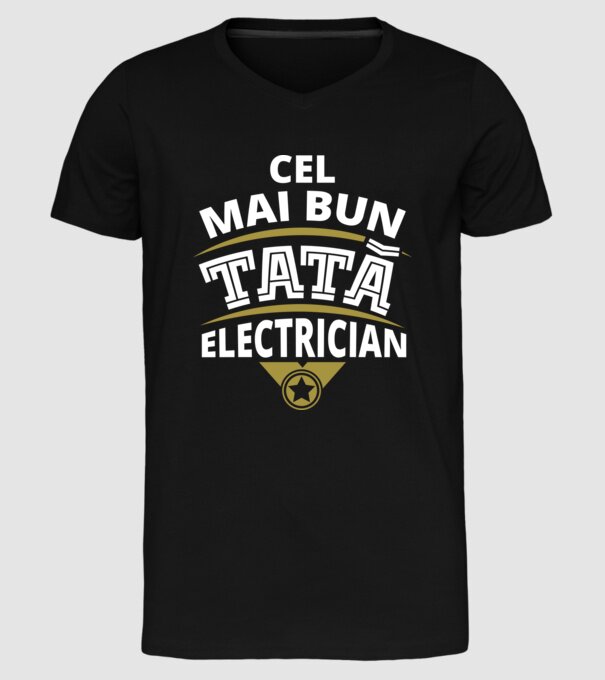 Cel mai bun tată electrician model negru pe tricou