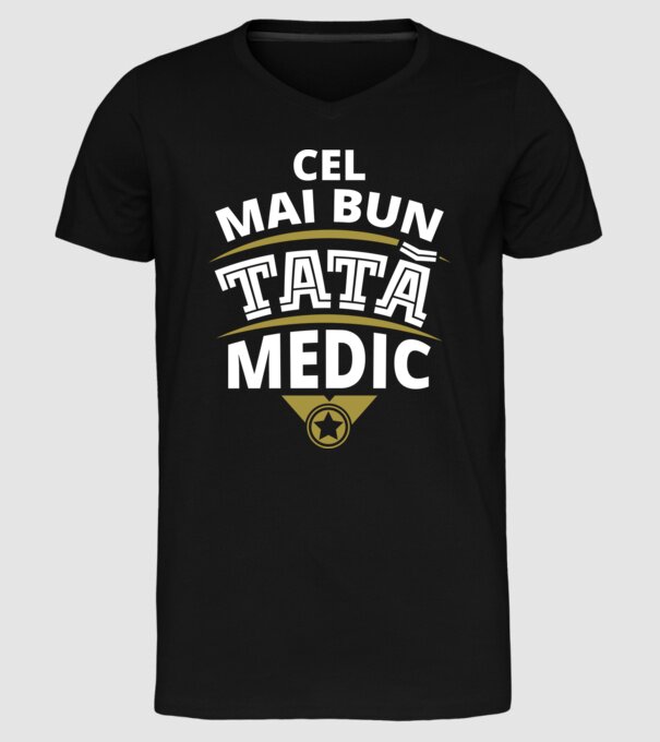 Cel mai bun tată medic model negru pe tricou