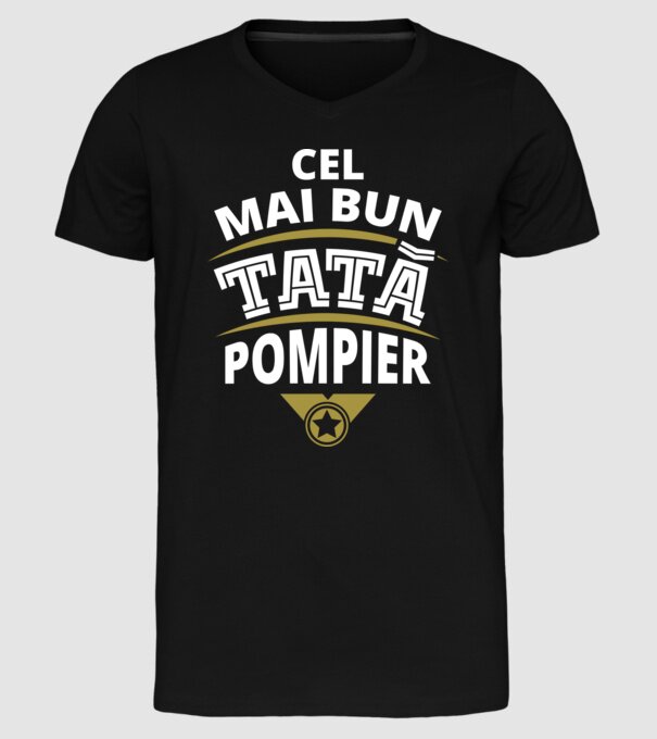 Cel mai bun tată pompier model negru pe tricou
