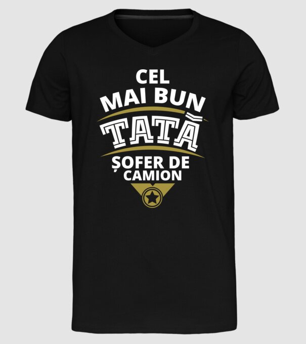 Cel mai bun tată șofer de camion model negru pe tricou