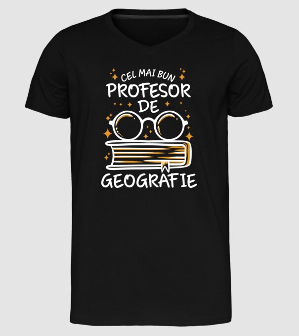 Cel mai profesor geografie model negru pe tricou