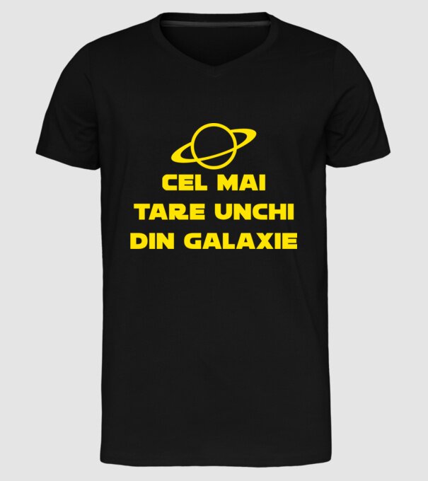 Cel mai tare unchi din galaxie model negru pe tricou