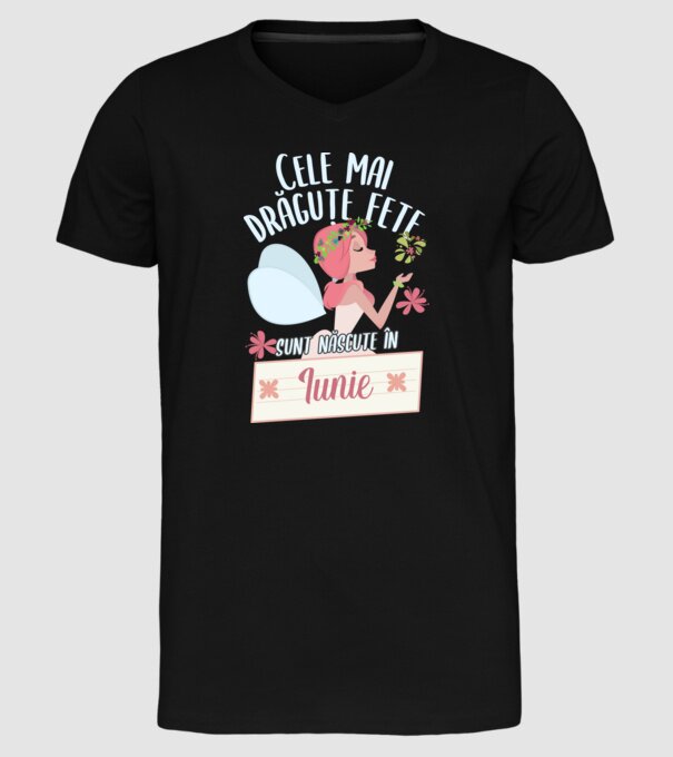 Cele mai drăguțe fete sunt născute în iunie. model negru pe tricou