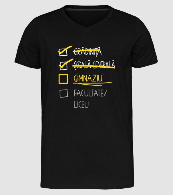 Cheklist educație - Școala primară negru model negru pe tricou