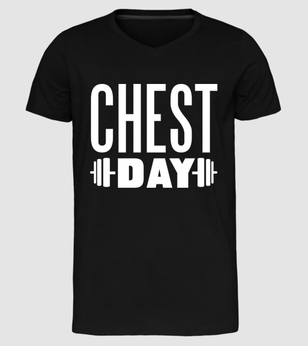 Chest day model negru pe tricou